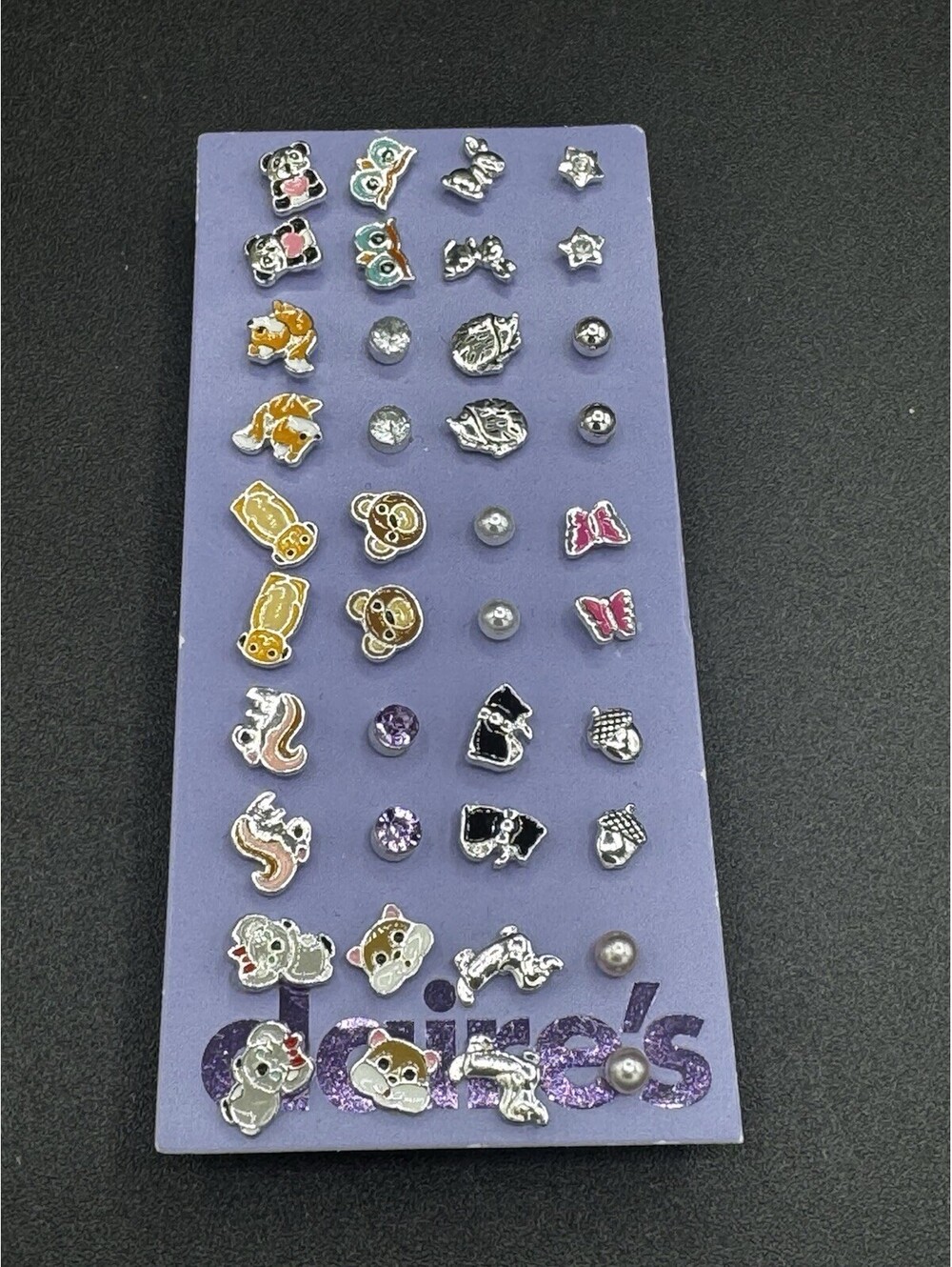 Claire’s 18 Pair Animal Stud Earrings Set Owl Fox Koala Dolphin Bear NWT